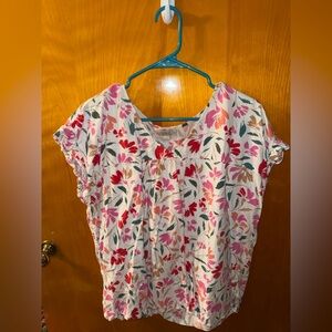 LOFT Floral Short Sleeve Blouse